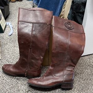 ANTONIO MELANI Chestnut Leather Over the Knee Boots